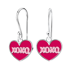 Wholesale Silver XOXO Heart Earrings