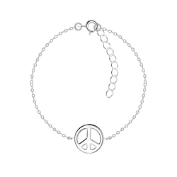 Wholesale Silver Peace Symbol Bracelet