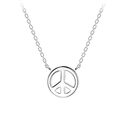 Wholesale Silver Peace Symbol Necklace