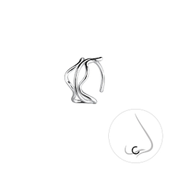 Wholesale 10mm Silver Wave Nose Ring - Pack of 5