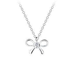 Wholesale Silver Bow Necklace