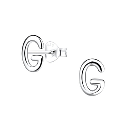 Wholesale Silver Letter G Stud Earrings
