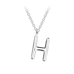 Wholesale Silver Letter H Necklace
