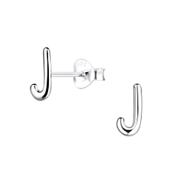 Wholesale Silver Letter J Stud Earrings