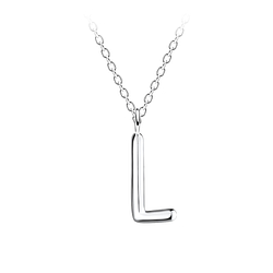 Wholesale Silver Letter L Necklace