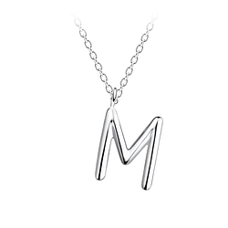 Wholesale Silver Letter M Necklace