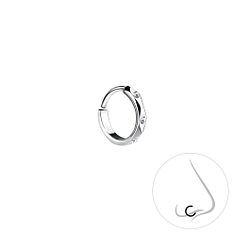 Wholesale 9mm Silver Nose Ring - Pack of 3