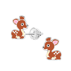 Wholesale Silver Deer Screw Back Earrings