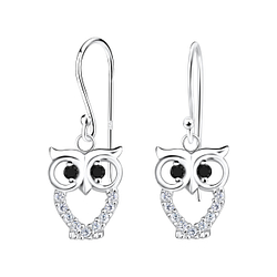 Wholesale Silver Owl Earrings