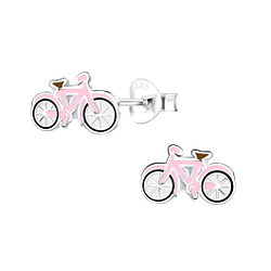 Wholesale Silver Bicycle Stud Earrings