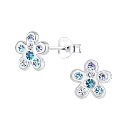 Wholesale Silver Flower Stud Earrings