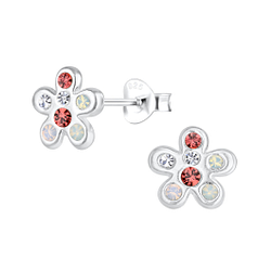 Wholesale Silver Flower Stud Earrings