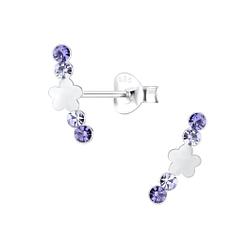 Wholesale Silver Flower Stud Earrings