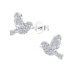 Wholesale Silver Bird Stud Earrings