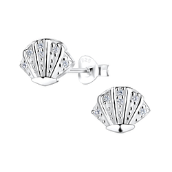 Wholesale Silver Shell Stud Earrings