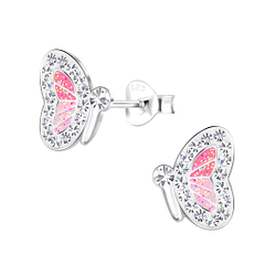 Wholesale Silver Butterfly Stud Earrings