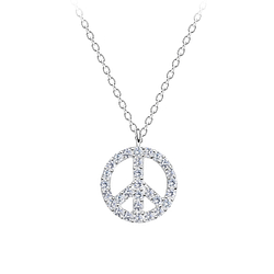 Wholesale Silver Peace Sign Necklace