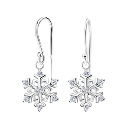 Wholesale Silver Snowflake Earrings