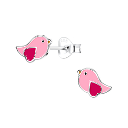 Wholesale Silver Bird Stud Earrings