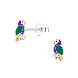 Wholesale Silver Parrot Stud Earrings