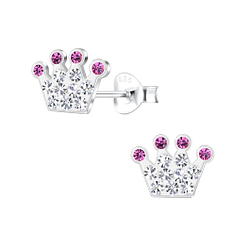 Wholesale Silver Crown Stud Earrings
