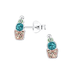 Wholesale Silver Cactus Stud Earrings