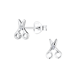Wholesale Silver Scissors Stud Earrings