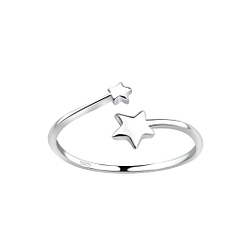 Wholesale Silver Double Star Open Ring