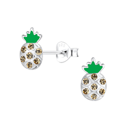 Wholesale Silver Pineapple Stud Earrings