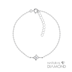 Wholesale Silver Diamond Shaped Bracelet With Natural Diamond