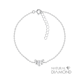 Wholesale Silver Bee Bracelet With Natural Diamond