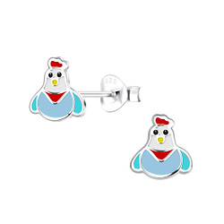 Wholesale Silver Chicken Stud Earrings