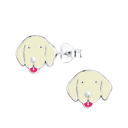 Wholesale Silver Dog Stud Earrings 