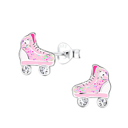 Wholesale Silver Rollerblade Stud Earrings