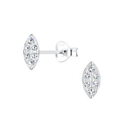 Wholesale Silver Marquise Crystal Stud Earrings 