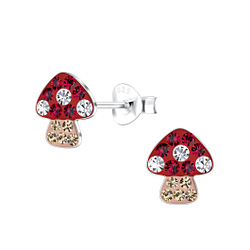 Wholesale Silver Mushroom Stud Earrings