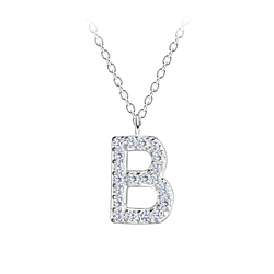Wholesale Silver Letter B Necklace