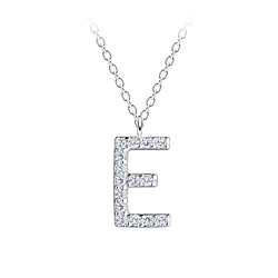 Wholesale Silver Letter E Necklace