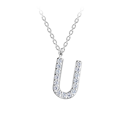 Wholesale Silver Letter U Necklace