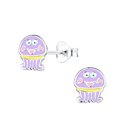 Wholesale Silver Jellyfish Stud Earrings