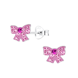 Wholesale Silver Bow Stud Earrings 