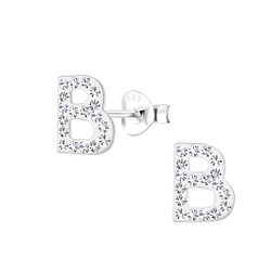 Wholesale Silver Letter B Stud Earrings