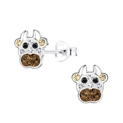 Wholesale Silver Cow Stud Earrings