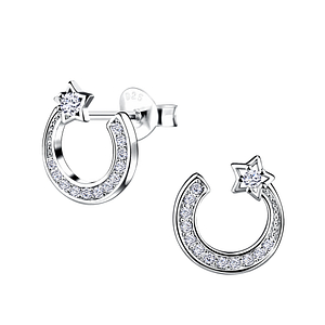 Wholesale Silver Shooting Star Stud Earrings