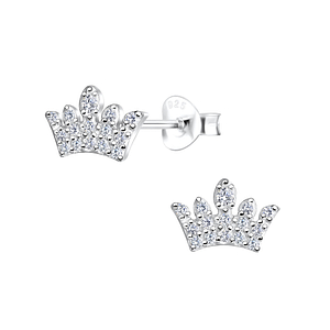 Wholesale Silver Crown Stud Earrings
