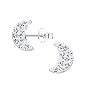 Wholesale Silver Moon Stud Earrings