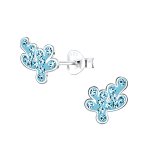 Wholesale Silver Coral Stud Earrings