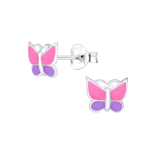 Wholesale Silver Butterfly Stud Earrings