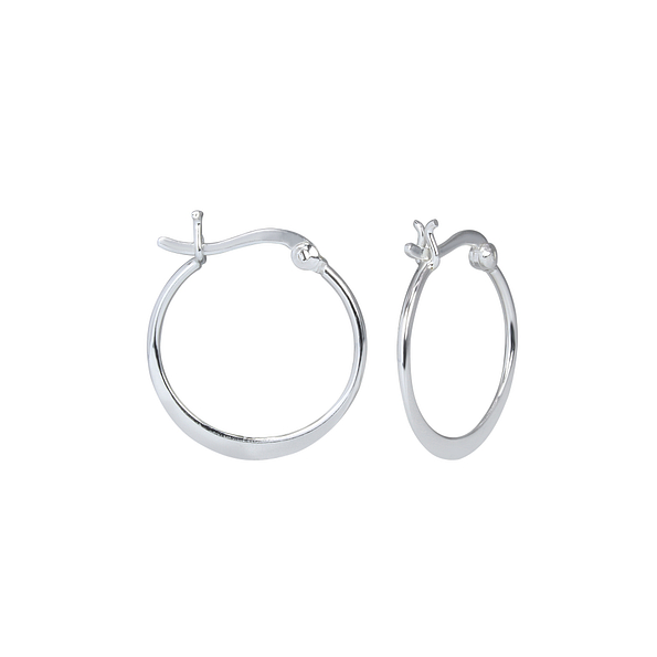 Wholesale 20mm Silver French Lock Flat Hoops