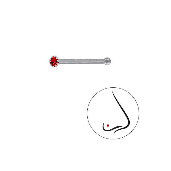 Wholesale 1.5mm Round Crystal Silver Nose Stud With Ball - Pack of 10